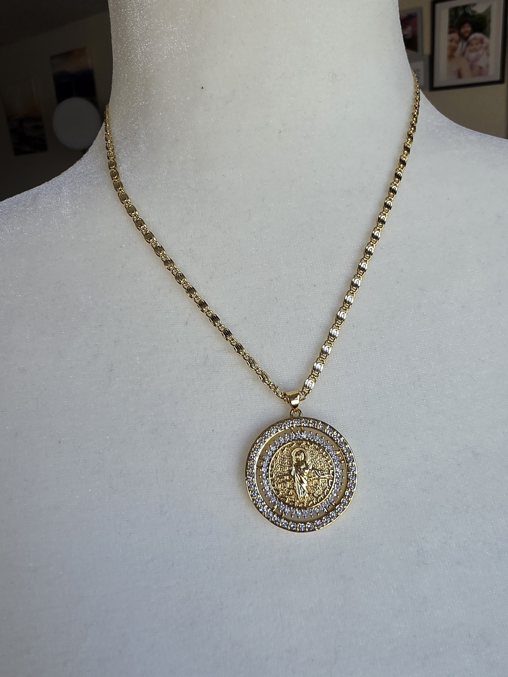 Cadena Con Dije San Judas Oro Laminado 14k